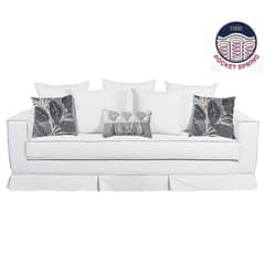 MUNDO LIVING - Sofa 3 cuerpos , Modelo Lucio linea deluxe blanco bone con resortes