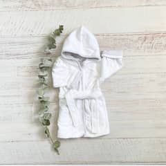 WAWABABY - Bata de Baño Niño Gris Capucha Algodón Pima Wawa Baby 4-12 Años