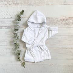 WAWABABY - Bata de Baño Niño Azul Capucha Algodón Pima Wawa Baby 4-12 Años