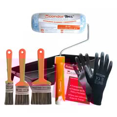 CONDOR - Set Para Pintar Rodillo Cortagota Microfibra CondorMax® + Brochas Y Más - 7 Pcs 1 Condor®