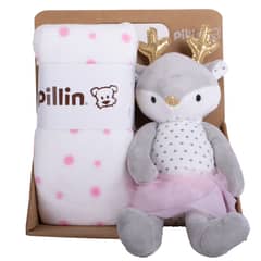 PILLIN - Set Peluche Manta Venado Bebé Niña Melange