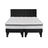 5 SUEÑO - Cama Europea 2 Plazas + Respaldo Capitoné Negro