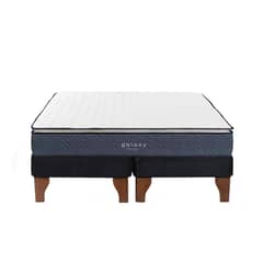 5 SUEÑO - Cama Europea 2 Plazas 150x190 cm Base Colchón Madera Negro