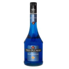 TRES PLUMAS - Licor Licor Blue Curacao 29° 750Cc
