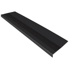 QRUBBER - Grada Goma Estriada 121cm X 32cm X 5mm - Negro
