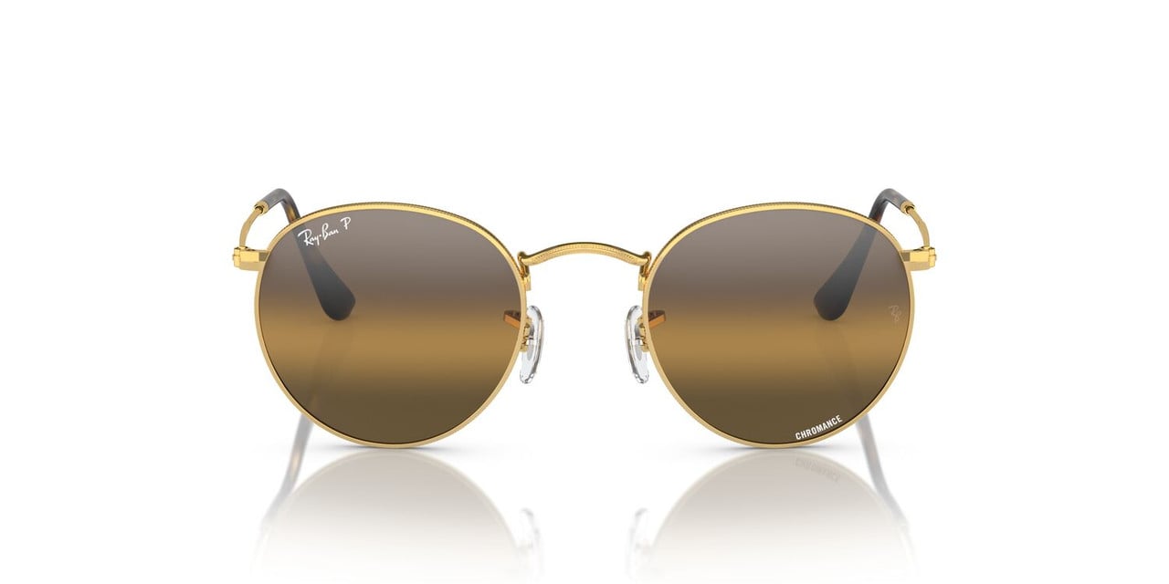 Anteojos De Sol Ray Ban RB3447 Round Metal Dorado Hombre Dorado 50