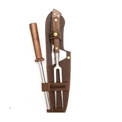 KANGKAWE - TRILOGIA EN CUERO CAFE CUCHILLO CATEMU ASTIL PINCHO PRO