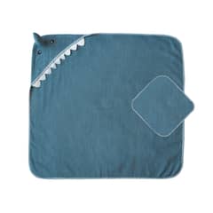 PUMUCKI - Set Toalla con Capucha Azul