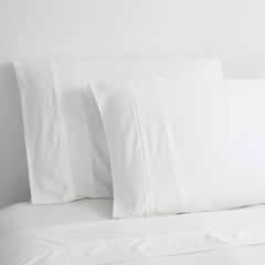 LE NUIT - 2 Set Sábanas 600 Hilos Algodón Pima Peruano Sateen Liso Blanco 2 Pl
