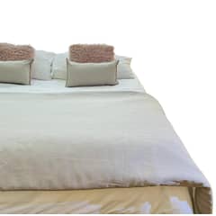 ANTONIA PAZ - Set Piecera Lino Visón 90 X 260 2 Cojines