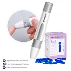 TOPMEDIC - Lápiz Lancetero Glucómetro Glucosa- Glicemia + Lancetas 50 Unid Yuwell