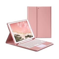 LINKON - Carcasa Funda Teclado Para iPad Tablet +Pad - Rosa - 10,9"