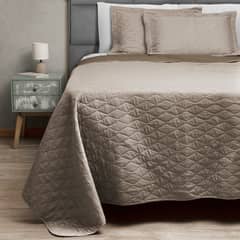 MASEL - Quilt Bicolor 1,5 plazas Cafe-Beige 180x250