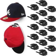 LELOX - Ganchos adhesivos de pared para sombreros paquete de 16 Negro
