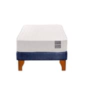 5 SUEÑO - Cama Europea 1 Plaza Luna 90x190 cm Base Colchón Madera Azul