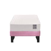 5 SUEÑO - Cama Europea 1 Plaza Luna 90x190 cm Base Colchón Negro Rosado