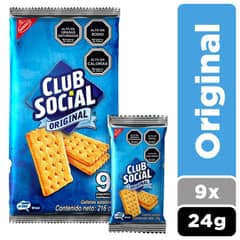 CLUB SOCIAL - Galletas Saladas Club Social® Original 9 Paquetes X 24g