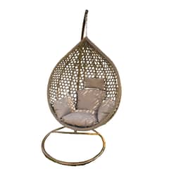 PEQUI - SILLA COLGANTE GRIS / PLOMA CON COJIN