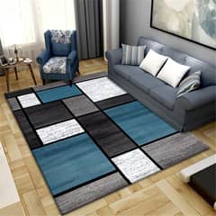 GENERICO - ALFOMBRA PARA LIVING 200X240 DISEÑO GEOMETRICO AZUL MARIA