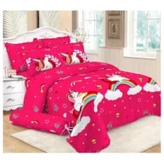 GENERICO - CUBRECAMA DE NIÑA 1.5 PLAZA QUILT FUCSIA UNICORNIO ARCOIRIS DIANA