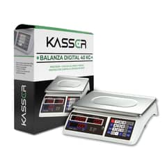 HOSSER - Balanza Digital Kasser Pesa 40 kilos Comercial Recargable