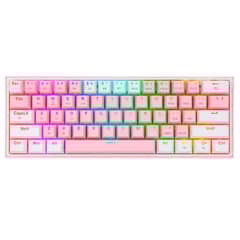 REDRAGON - Teclado Gamer K616 Fizz Rgb Pro Rosa y Blanco