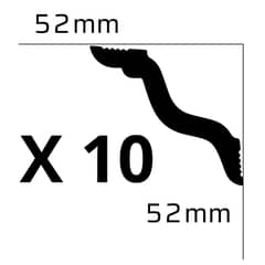 MAROPOR - 10 Unidades De Cornisa M52 52x52mm