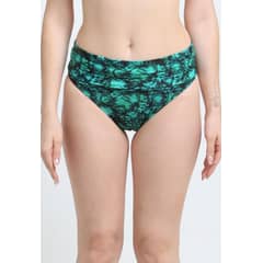 SAMIA - Bikini calzón pin up doble uso estampado verde - Multicolor