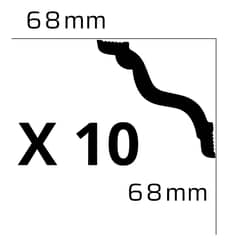 MAROPOR - 10 Unidades De Cornisa M68 68x68mm