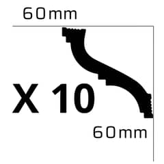 MAROPOR - 10 Unidades De Cornisa M60 60x60mm