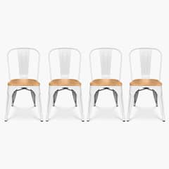 FORM DESIGN - Pack 4 Sillas Tolix Asiento Madera Blanco Form