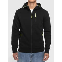 STANDARD - Poleron Hombre con Cierre Algodon Butter + Capucha - Negro
