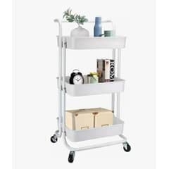 GENERICO - Carrito De Almacenamiento Organizador 3 Niveles Con Ruedas BLANCO