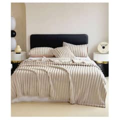 COMPRAPO - Frazada Manta Coral Acanalada Tostado 200X220 Cm King o 2 Pzas.
