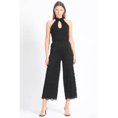 LIOLA - Pantalon Recto Encaje Negro