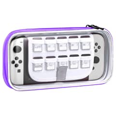 JOICO - Estuche Para Nintendo Switch Oled Tapa Acrilica Transparente Lila