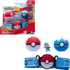 POKEMON - Pokémon Cinturón Entrenador 2 Pokebolas Y Figura Piplup