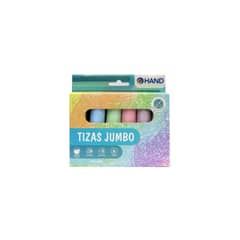 HAND - Tizas Pizarra Jumbo 6 unidades Con 6 Colores - SC