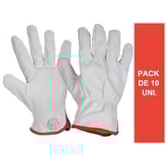 CONDOR - Pack 10 Pares Guante Cabritilla Cuero Sin Forro
