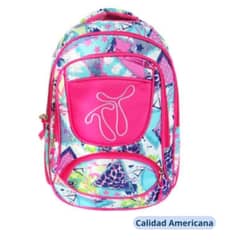 OMAS - Mochila escolar con estampado colorido con estuche 43x30x13cm