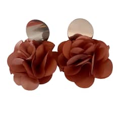 CATHALIFAUDJOYAS - Aros flor tela mediana