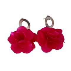 CATHALIFAUDJOYAS - Aros flor tela mediana