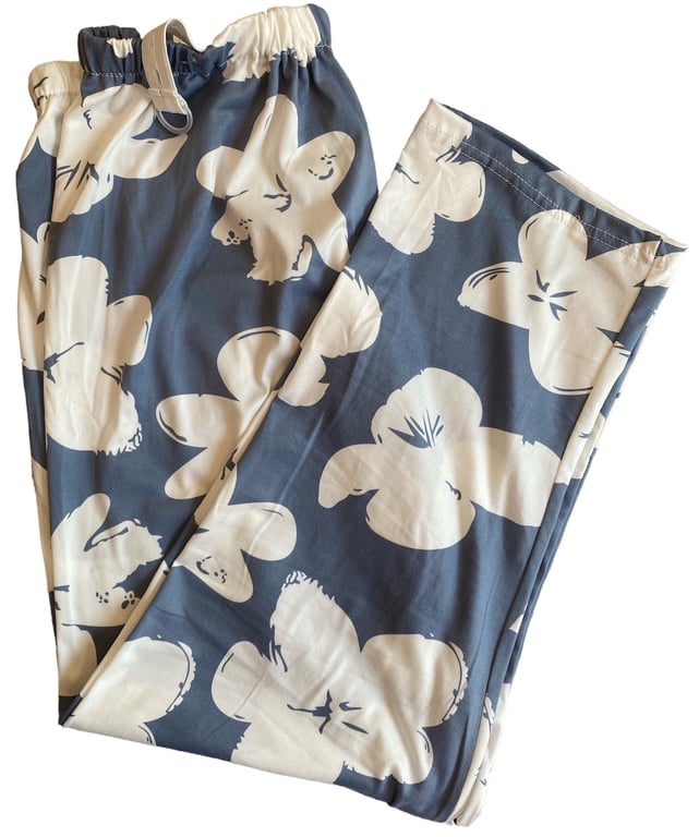 Pijama maternal y lactancia Flores Azul Acero XL