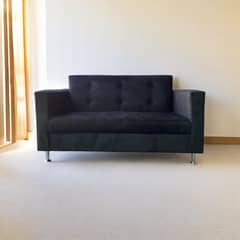 GENERICO - Sofa 2 Cuerpos Mallorca Felpa Negro