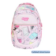 OMAS - Mochila Escolar de Niña con Estuche de Lapices 38x26x125 cm