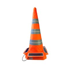 GENERICO - Cono vial retráctil con tiras led y panel solar