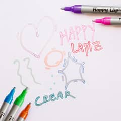 HAPPY LAPIZ - Set 12 Marcadores Metálicos Borde Color™ 12 - Happy Lápiz