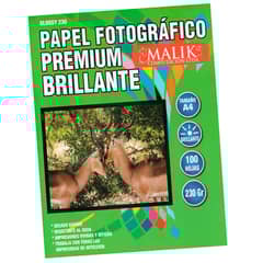 MALIK - Papel Foto Glossy 230g 100 Hojas,