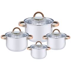 HAUSROLAND - Bateria 8 piezas acero inoxidable Berlin