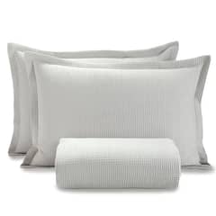 DOHLER - Cubrecama Colcha Piquet 1,5 plazas 100% Algodón Gris - Döhler